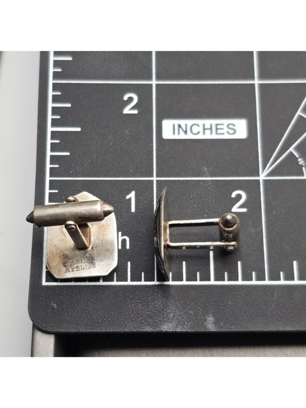 Vintage Willy Co Sterling Silver Niello Cufflinks Thai Goddess Signed Siam - Picture 9 of 10